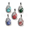 Synthetic Mixed Stone Teardrop Pendants G-G112-03P-1