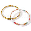 2Pcs 2 Styles Fashionable Japanese Tila Glass Seed Beads Stretch Nracelets for Women XJ9404-1-1