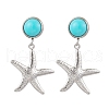 304 Stainless Steel Dangle Stud Earrings EJEW-JE06302-03-2