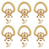 Gorgecraft 6Pcs Brass 360 Degree Rotate Ball Post D Ring Screwback Rivets KK-GF0001-13-1