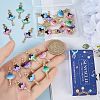 SUNNYCLUE 32Pcs 8 Colors Printed Alloy Pendants ENAM-SC0005-39-3