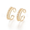 Brass Micro Pave Clear Cubic Zirconia Cuff Rings RJEW-F101-04G-3