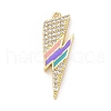 Eco-friendly Brass Micro Pave Clear Cubic Zirconia Pendants KK-D079-17G-01-1
