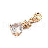 Brass Micro Pave Cubic Zirconia Pendants KK-E795-10KCG-01-3