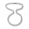 304 Stainless Steel Pave Cubic Clear Zirconia Rectangle Link Necklaces for Women NJEW-Z041-04P-02-1