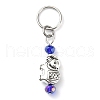 7Pcs 7 Colors Glass & Tibetan Style Alloy Elephant Pendant Decorations HJEW-JM02198-4