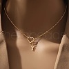 Heart Letter Brass Micro Pave Clear Cubic Zirconia Initial Lariat Necklaces FS-WG6D374-25-1