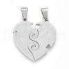 304 Stainless Steel Split Pendants STAS-F168-10P-2