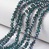 Electroplate Transparent Glass Beads Strands EGLA-A034-T8mm-Q15-1