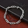 304 Stainless Steel Oval Link  Chain Bracelets for Women Men BJEW-F488-49A-P-2