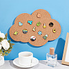 Cloud Wall Mounted Brooch Jewelry Display Cork Tray AJEW-WH0433-01H-5