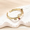 Brass Micro Pave Cubic Zirconia Cuff Rings for Women RJEW-H247-09G-2