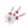 Natural Red Jasper Dream Catcher Pendants PALLOY-MZ00709-05-4