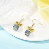 3 Pairs 3 Colors Alloy & Glass Dangle Earrings EJEW-JE06361-6