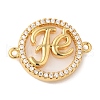 Rack Plating Brass Micro Pave Clear Cubic Zirconia Fe Connector Charms X-KK-L220-003G-02-1