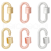 Unicraftale 6Pcs 3 Colors Brass Screw Carabiner Lock Charms KK-UN0002-05-1