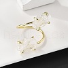 Natural Quartz Crystal Cuff Rings RJEW-B122-02G-02-2