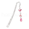 5Pcs 5 Colors Glass & Shell Pearl Pendant Bookmark AJEW-JK00359-3