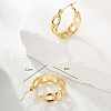 Simple Stainless Steel Cuban Link Hoop Earrings WG5268-6
