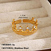 304 Stainless Steel with Crystal Rhinestone Adjustable Cuff Rings FS-WG8A0D7-02-1
