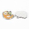 Rack Plating Alloy Enamel Pendants ENAM-N053-36-RS-2