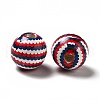 Independence Day Theme Printed Natural Wooden Beads WOOD-L020-B02-3