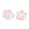 Transparent Spray Painted Frosted Glass Beads GLAA-NH0003-01C-2