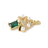 Brass Micro Pave Cubic Zirconia Pendants KK-P290-49G-2