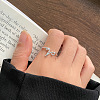 S925 Stainless Steel Cuff Rings for Women FS-WG79458-18-1