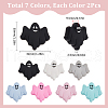 SUNNYCLUE 14Pcs 7 Colors Halloween Ghost Food Grade Eco-Friendly Silicone Beads SIL-SC0002-22-2
