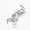 Anti-Tarnish Rhodium Plated 925 Sterling Silver Micro Pave Cubic Zirconia Pendant Bails STER-E053-49P-2