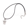 Angel Glass Sead Beaded Pendant Necklaces NJEW-MZ00094-06-4