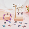 SUNNYCLUE 36Pcs 9 Colors Printed Alloy Enamel Pendants ENAM-SC0005-42-4