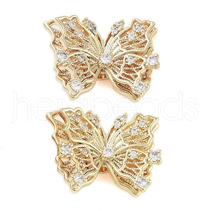 Brass Micro Pave Clear Cubic Zirconia Beads KK-Z059-03G-1