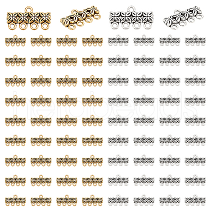  80Pcs 2 Colors Tibetan Style Alloy Chandelier Component Links FIND-PH0018-72-1