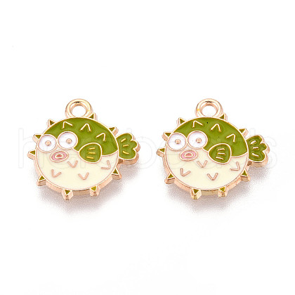 Marine Animals Alloy Enamel Pendants ENAM-T022-34D-1