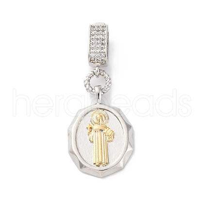 Brass Micro Pave Cubic Zirconia Pendants KK-S510-45GP-01-1