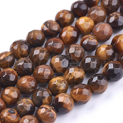 Natural Tiger Eye Round Bead Strands G-R203-6mm-1