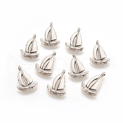 Tibetan Style Alloy Sailing Boat Pendants LF0998Y-NF-1