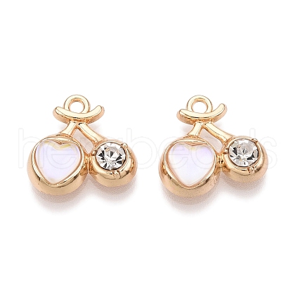 Rack Plating Alloy Glass Pendants FIND-N005-13G-1