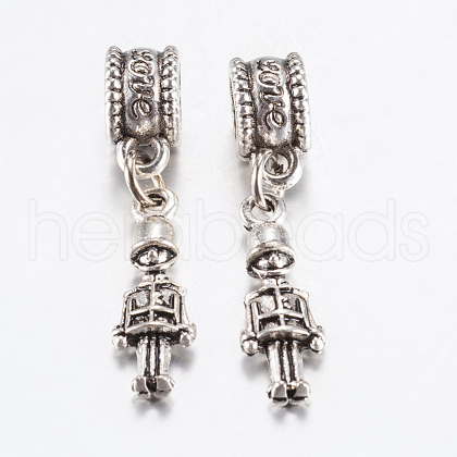 Tibetan Style Alloy European Dangle Charms PALLOY-F199-35AS-1