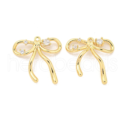 Brass Micro Pave Clear Cubic Zirconia Pendants KK-Z044-36G-1