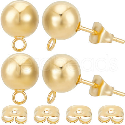 Beebeecraft 20Pcs 304 Stainless Steel Round Post Stud Earring Findings STAS-BBC0004-76-1