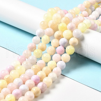 Natural Green Jade Beads Strands G-G757-03-8mm-1