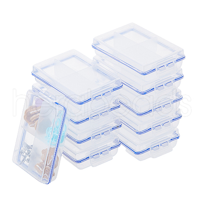 4 Grids Plastic Storage Containers with Hinged Lid CON-WH0107-17-1