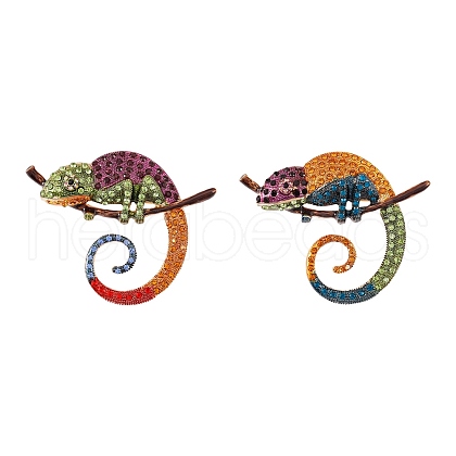 2Pcs 2 Colors Alloy Enamel Brooches JEWB-SZ0001-50-1