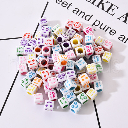 Craft White Acrylic Beads MACR-YW0001-12-1
