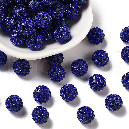Pave Disco Ball Beads X1-RB-A130-10mm-10-1