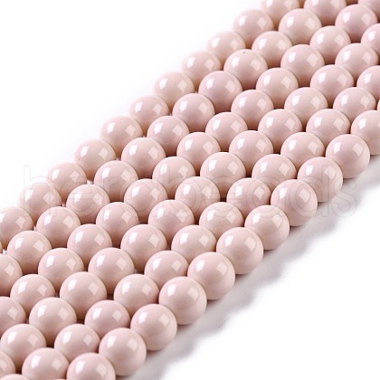 Painted Glass Bead Strands DGLA-S071-8mm-B12-1