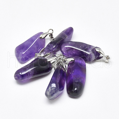 Natural Amethyst Pendants G-S266-03-1